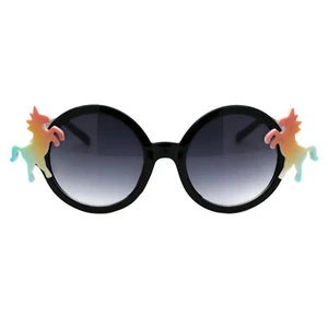 Unicorn Sunglasses Round Circle Frame Girl's Fashion Shades UV 400 - Picture 1 of 25