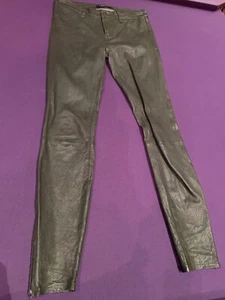J Brand Suede Lambs Leather Pants Womens 28 Skinny Ankle  Black Stretch EPC - Picture 1 of 9
