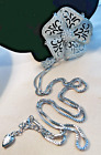 Betsey Johnson Crystal Silver Sunflower Pendant Chain Necklace 30” Long