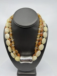 Simon Sebbag Yellow Jade Sun Stone Sterling Silver Pendant Necklace - Picture 1 of 12
