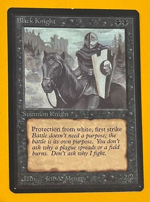 MTG BLACK KNIGHT Beta (OldManMTG 007-694) - Image 1 of 4