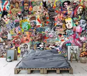 Pop Art Customizable Graffiti Wallpaper Mural Removeable Washable Peel & Stick - Picture 1 of 11