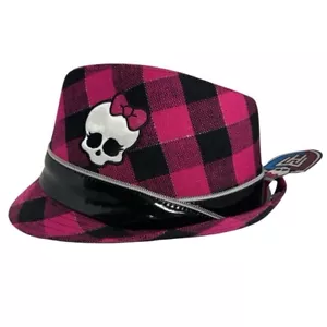 MATTEL MONSTER HIGH Girls Fedora Pink Black Plaid OS Costume Dance Dolls NEW - Picture 1 of 16