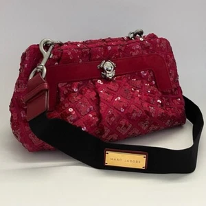 Marc Jacobs Catherine Clutch Red Sequined Quilted Crossbody Bag Frog Italy $2300 - Picture 1 of 13