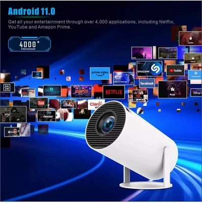 Projector 5G 4K Smart HD LED WiFi Bluetooth HDMI USB Android Office Home Theater - Image 1 of 4