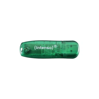Intenso 3502460 8GB Rainbow USB 2.0 Flash Drive - Transparent Green 8GB Green - Image 1 of 4