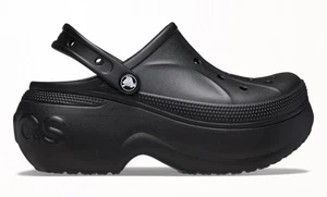 Crocs schwarze Bella Clog Keilabsatz Plateau Pantoletten Damengröße 9 – Herrengröße 7 neu neu mit Etikett - Bild 1 von 6
