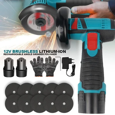 Mini Akku Winkelschleifer 12V 75mm Trennschleifer Schleifmaschine Flex 19500 rpm - Bild 1 von 4