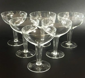 6X Vintage HOLLOW STEM CHAMPAGNE GLASSES Coupes BUBBLY Stemmed 150ml - Picture 1 of 7