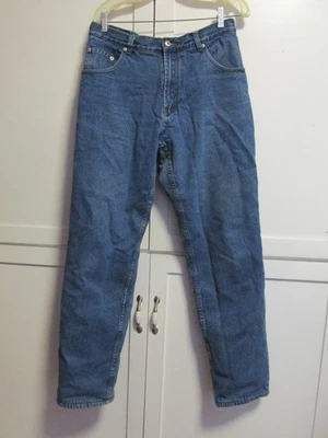Old Navy Denim Blue Jeans Black Fleece Lined- Small Hole In Leg- Men's 32" X 31" - Image 1 of 4