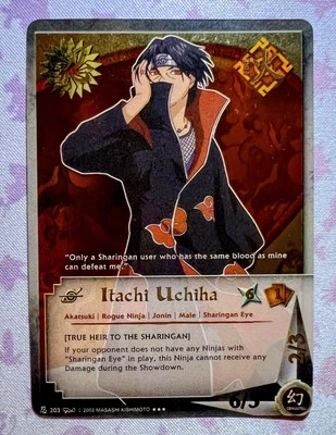 Naruto CCG - Itachi Uchiha 203 Gold Foil Super Rare Naruto CCG 2002 LP English - Image 1 of 4