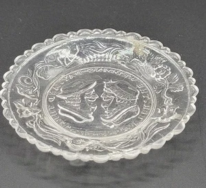 Vintage Westmoreland Glass Cup Plate "The Wedding Day & Three Weeks After" - Picture 1 of 8