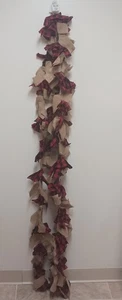 Christmas Farmhouse Buffalo Plaid Check Red Black Garland Decor 6FT Set Of 3 (B) - Picture 1 of 5