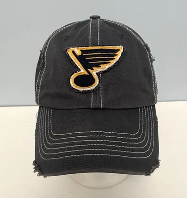 St. Louis Blues Fitted Distressed Hat NHL Hockey Twins Enterprise Size Medium - Image 1 of 4