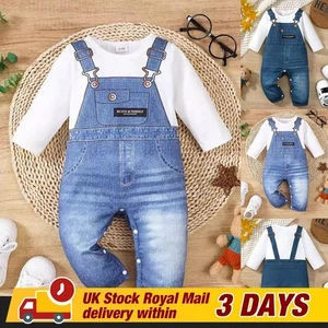 Newborn Baby Boys Printed Romper Pants Jumpsuit Bodysuit Playsuit Clothes Outfit - Picture 1 of 24