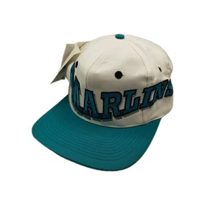 VTG Florida Marlins The Game Wave Snapback Hat MLB Big Logo 90's NWT Deadstock - Picture 1 of 17