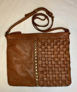 Marta Ponti Leder Schultertasche Umhängetasche geflochten braun weich Boho - Bild 1 von 8