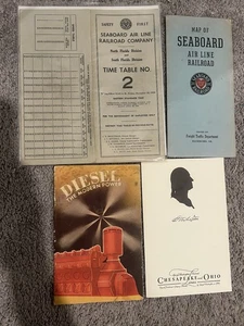 Seaboard Air Line C&O Diesel Railroad Brochures Lot 1950s 1959 Timetable Map - Picture 1 of 5
