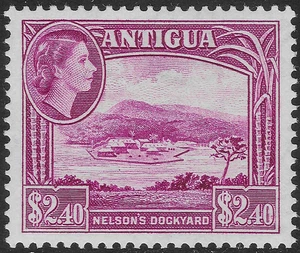 ANTIGUA 1953-62. $2.40 BRIGHT REDDISH PURPLE, FINE MNH. SG. 133. (D810) - Picture 1 of 2