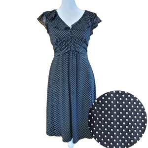 NWT Black White Polka Dot Dress Women's Sz M Maurices 40s 50s Pinup Office Siren - Picture 1 of 7