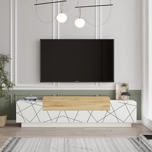 Floyd TV Unit Stand White Felt - UV Print Entertainment Center Console 63 Inche - Picture 1 of 6