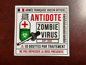 Motorcycle Sticker for Helmets or toolbox #3,190 Antidote Zombie virus - Picture 1 of 1