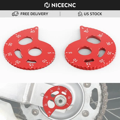NICECNC Rear Left Right Chain Adjusters For Honda XR 650L XR650L 1993-2025 Red - Image 1 of 4