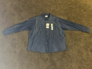 Wrangler Relaxed Fit Western Button Up Shirt Mens 3XL Blue Denim NWT New Tags - Picture 1 of 6