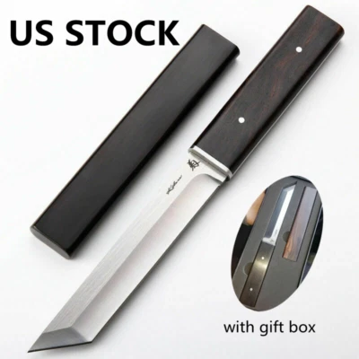 Hunting Knife Tactical Japanese Short Sword Katana Army D2 Steel Blade Sharp US