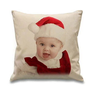 PERSONALISIERTE LUXUS 45 CM TWILL KISSENHÜLLE JEDES BILD ODER FOTO TEXT GESCHENKIDEE - Bild 1 von 1
