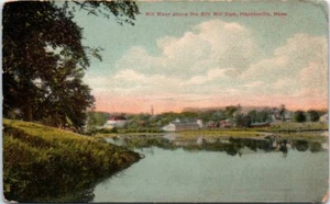 1910s MA Postcard Mill River Silk Mill Dam Haydenville Mass HEAVY WEAR - Picture 1 of 2