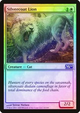 Silvercoat Lion FOIL Magic 2010 / M10 NM White Common MAGIC MTG CARD ABUGames