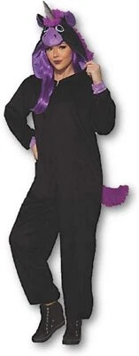 Mono Unicornio Oscuro Negro Fantasía Animal Vestido Elegante Halloween Adulto Disfraz Foto 1 de 2