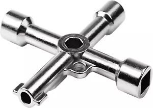 Electrical Cabinet Key, Surface Polished Antirust 4 Way Utilities Key,Triangle/S - Picture 1 of 12