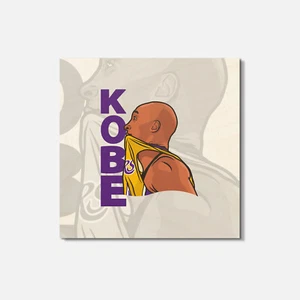 Koby Bryant Illustration 4'' X 4'' Square Wooden Coaster - Picture 1 of 3