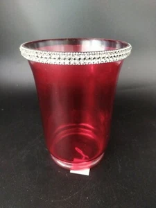 Set x2 Vasi Rossi Vetro Rosso strass Natalizi Decorativo - Imagen 1 de 8