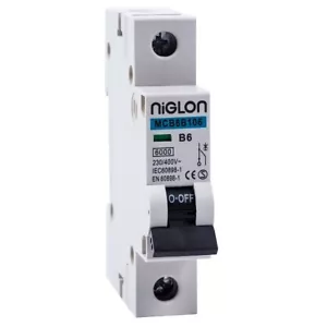 Niglon MCB 6A 10A 16A 20A 25A 32A 40A 50A 63A Single Pole Type B Circuit Breaker - Picture 1 of 1