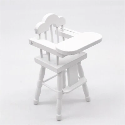 Dollhouse Miniature Nursery Room Furniture Baby High Chair 1:12 Kid Dining chair - Image 1 of 4