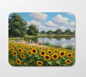 Summer Time At Lake Park Mouse Pad 9.5"x8" Desk Mat Non Slip Rectangle Mousepad - Picture 1 of 1
