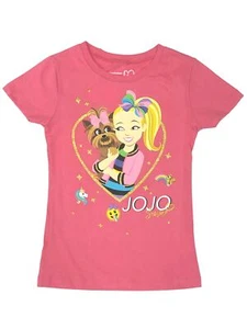 Jojo Siwa Girls Pink & Gold Sparkle Puppy Dog T-Shirt Tee Shirt Medium (7-8) - Picture 1 of 1