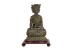 China 20. Jhd. Eine Chinesische Bronze Figur einer Gottheit Buddha Shakyamuni 