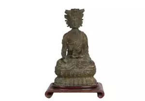 China 20. Jhd. Eine Chinesische Bronze Figur einer Gottheit Buddha Shakyamuni - Bild 1 von 12