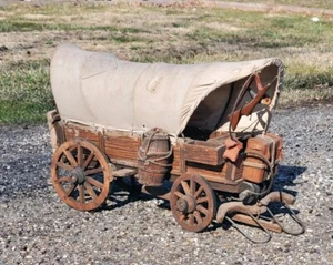 Groß! Handgefertigter Pionier Conestoga Planwagen Zug Vintage Wild West Dekor - Bild 1 von 24