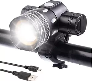 40000LM USB Rechargeable LED Cycle Bicycle Light Racing Bike Front Headlight - Picture 1 of 9