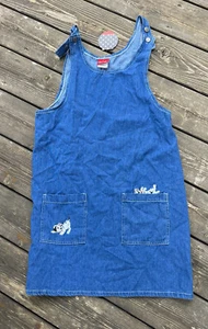 Vintage NEU 90s 101 Dalmations Denim Embroidered Dress M DAMEN USA - Bild 1 von 9