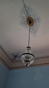Lampadario stile Impero 5 luci trasparente - Foto 1 di 4