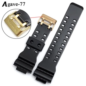 Silikon Armband Gold Schnalle Sport Uhrenarmband für Casio GA-700 GA-710 glänzend - Bild 1 von 8