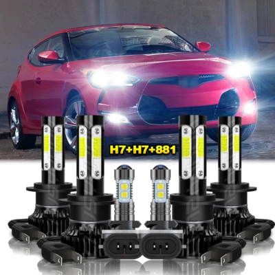 KIT de bombillas LED altas bajas + antiniebla para Hyundai Veloster 6000K 2012-2017 Foto 1 de 4