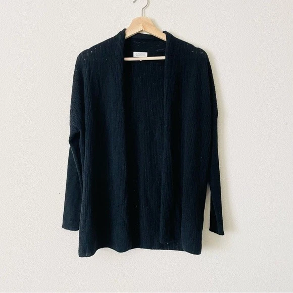 Cárdigan abierto de punto negro 100 % cachemir Kinross Cashmere XS Foto 1 de 4