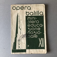 L) Pagella scuola Balilla 1933-34 Venasca Cuneo foro difetti